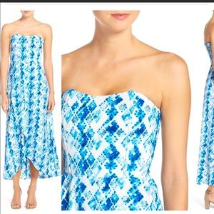 Blue Print Strapless Maxi Dress from Charles Henry at Nordstrom!